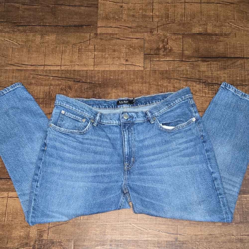 Ralph Lauren Medium Wash Straight Leg Jeans Classic Denim‎ Size 16 Heritage